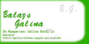 balazs galina business card